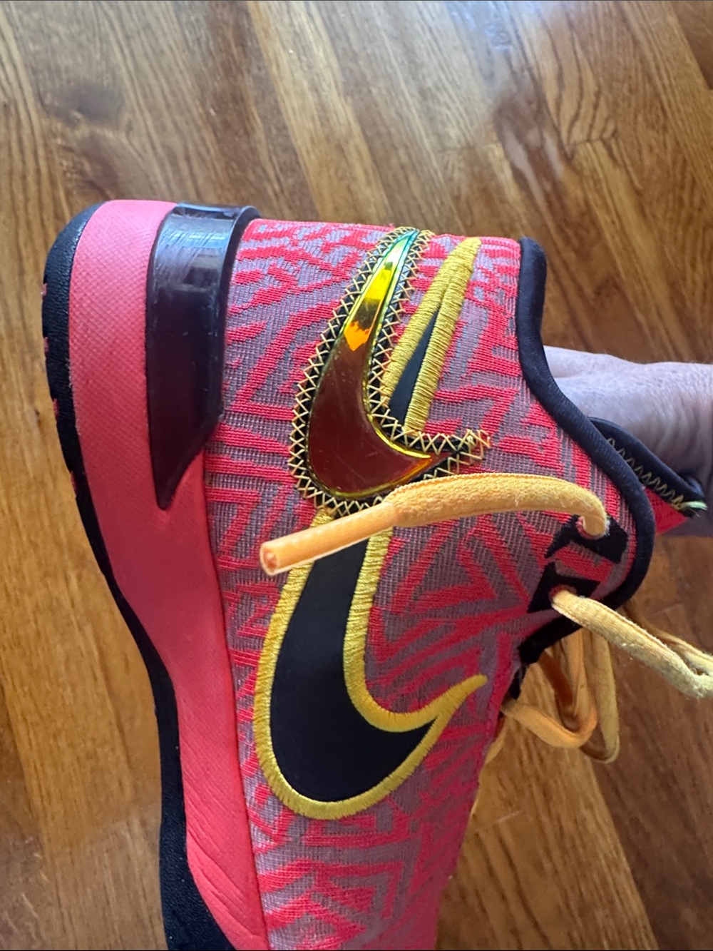 Nike Red and Yellow Basketball Shoes - Picture 7 of 9
